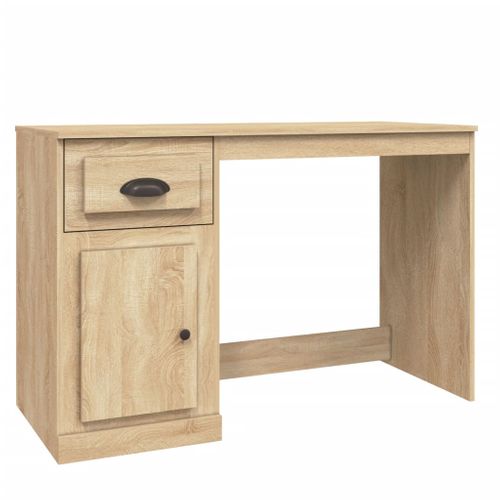 Bureau Avec Tiroir Chêne Sonoma 115x50x75 Cm Bois Contreplaqué