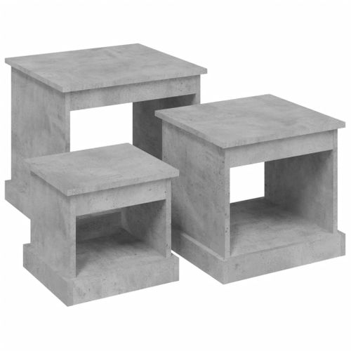 Tables Basses 3 Pièces Gris Béton Bois Contreplaqué