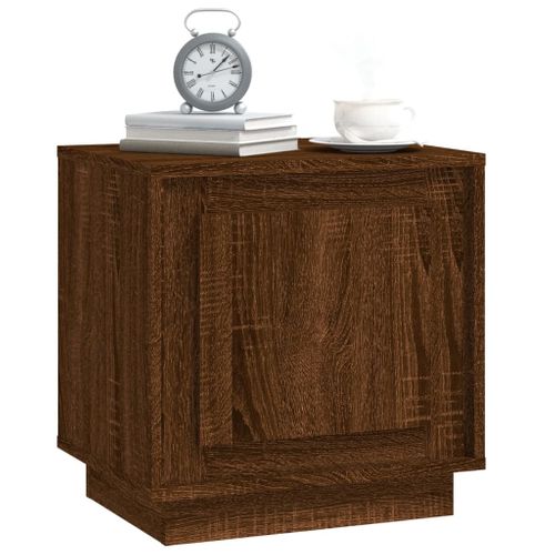 Table De Chevet Chêne Marron 44x35x45 Cm Bois Contreplaqué