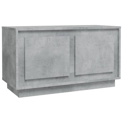 Meuble TV Gris Béton 80x35x45 Cm Bois Contreplaqué