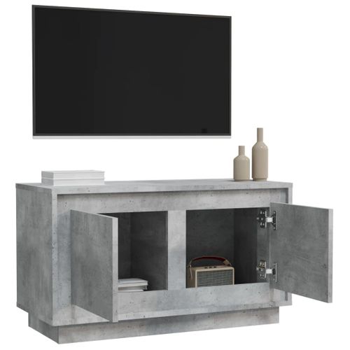 Meuble TV Gris Béton 80x35x45 Cm Bois Contreplaqué
