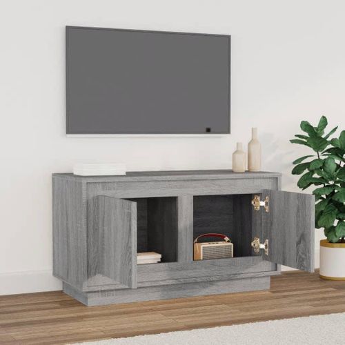 Meuble TV Sonoma Gris 80x35x45 Cm Bois Contreplaqué