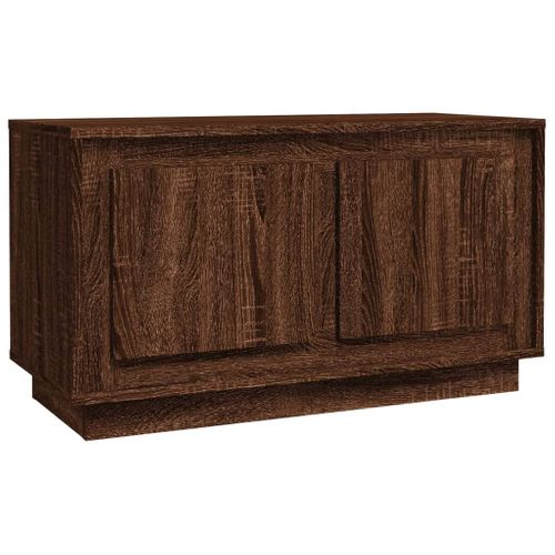 Meuble TV Chêne Marron 80x35x45 Cm Bois Contreplaqué