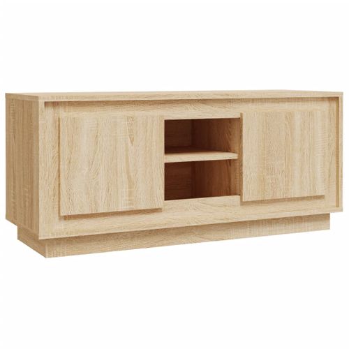 Meuble TV Chêne Sonoma 102x35x45 Cm Bois Contreplaqué