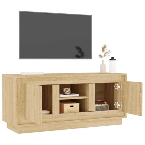 Meuble TV Chêne Sonoma 102x35x45 Cm Bois Contreplaqué