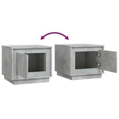 Table Basse Gris Béton 51x50x44 Cm Bois Contreplaqué