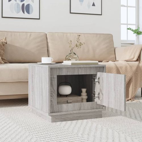 Table Basse Sonoma Gris 51x50x44 Cm Bois Contreplaqué