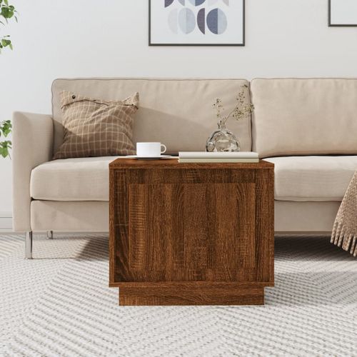 Table Basse Chêne Marron 51x50x44 Cm Bois Contreplaqué