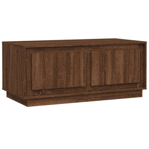 Table Basse Chêne Marron 102x50x44 Cm Bois Contreplaqué