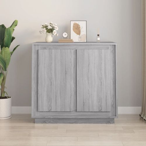 Buffet Sonoma Gris 80x34x75 Cm Bois Contreplaqué