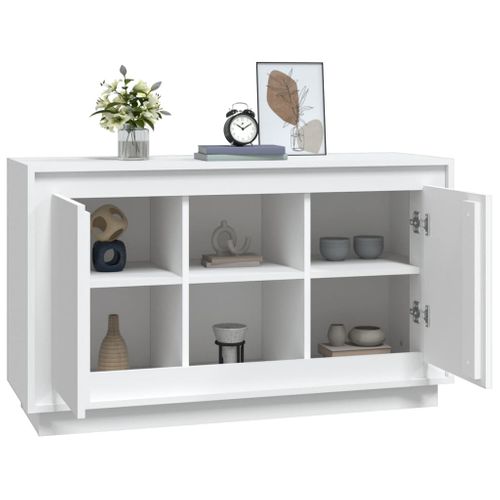 Buffet Blanc 102x35x60 Cm Bois Contreplaqué