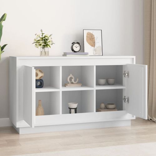 Buffet Blanc 102x35x60 Cm Bois Contreplaqué