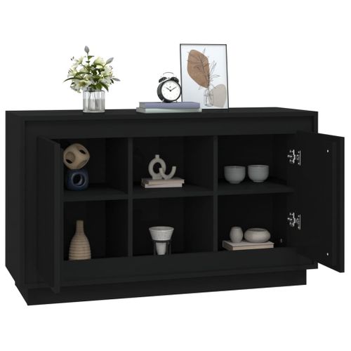 Buffet Noir 102x35x60 Cm Bois Contreplaqué