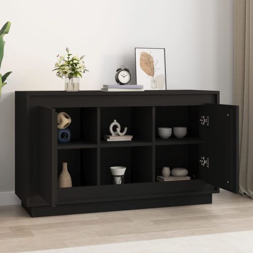 Buffet Noir 102x35x60 Cm Bois Contreplaqué
