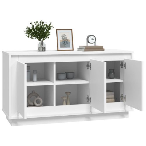 Buffet Blanc 102x35x55 Cm Bois Contreplaqué