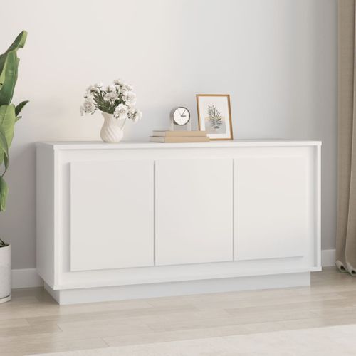 Buffet Blanc 102x35x55 Cm Bois Contreplaqué