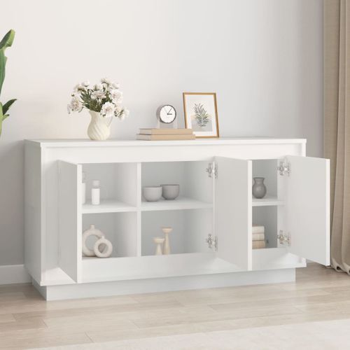 Buffet Blanc 102x35x55 Cm Bois Contreplaqué