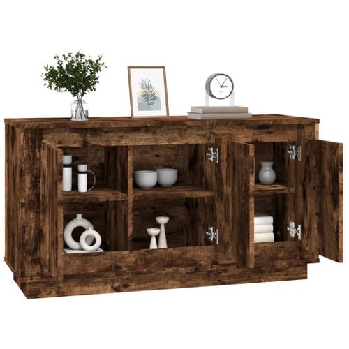 Buffet Chêne Fumé 102x35x55 Cm Bois Contreplaqué