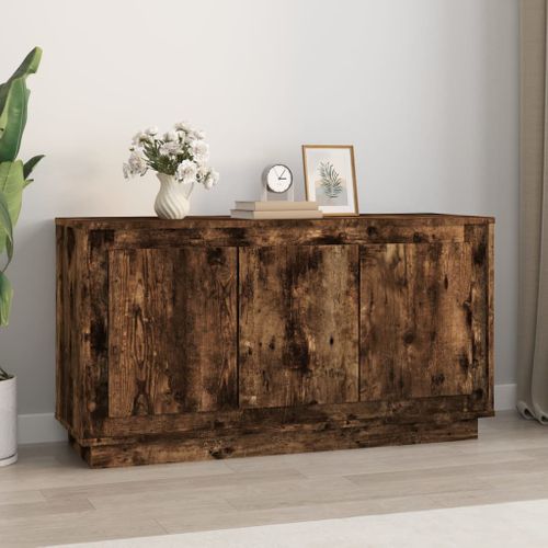Buffet Chêne Fumé 102x35x55 Cm Bois Contreplaqué