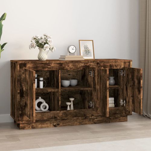 Buffet Chêne Fumé 102x35x55 Cm Bois Contreplaqué