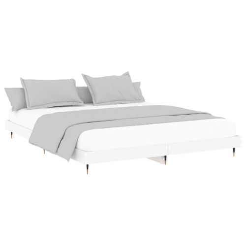 Cadre De Lit Sans Matelas Blanc 120x200 Cm Bois Ingénierie