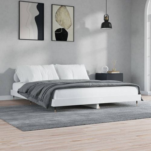 Cadre De Lit Sans Matelas Blanc 120x200 Cm Bois Ingénierie