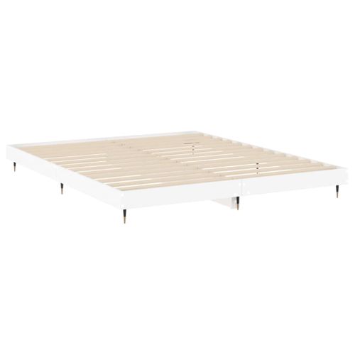 Cadre De Lit Sans Matelas Blanc 120x200 Cm Bois Ingénierie