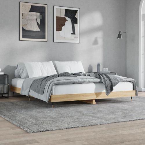 Cadre De Lit Sans Matelas Chêne Sonoma 120x200 Cm