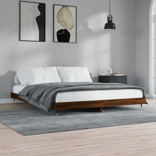 Cadre De Lit Sans Matelas Chêne Marron 120x200 Cm