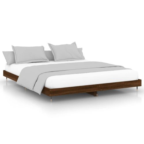 Cadre De Lit Sans Matelas Chêne Marron 120x200 Cm