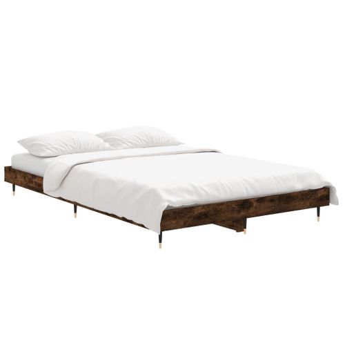 Cadre De Lit Sans Matelas Chêne Fumé 120x190 Cm Bois Ingénierie