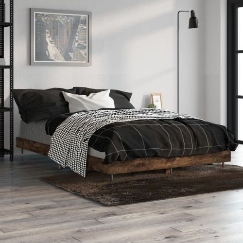 Cadre De Lit Sans Matelas Chêne Fumé 120x190 Cm Bois Ingénierie