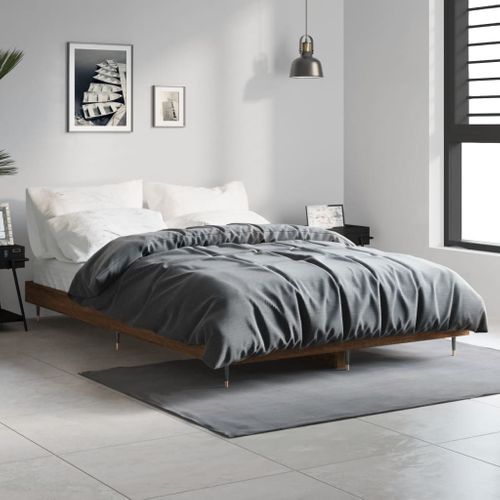 Cadre De Lit Sans Matelas Chêne Marron 120x190 Cm
