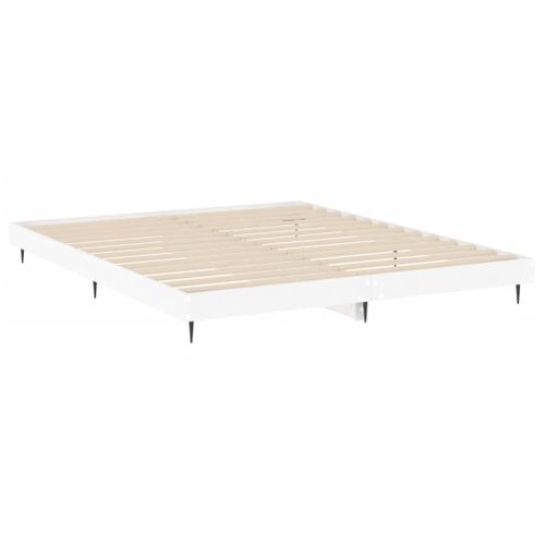 Cadre De Lit Sans Matelas Blanc 200x200 Cm Bois Contreplaqué