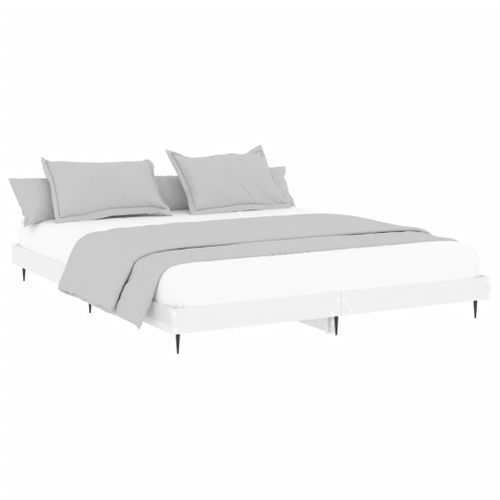 Cadre De Lit Sans Matelas Blanc Brillant 200x200 Cm