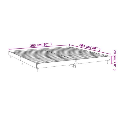 Cadre De Lit Sans Matelas Blanc Brillant 200x200 Cm