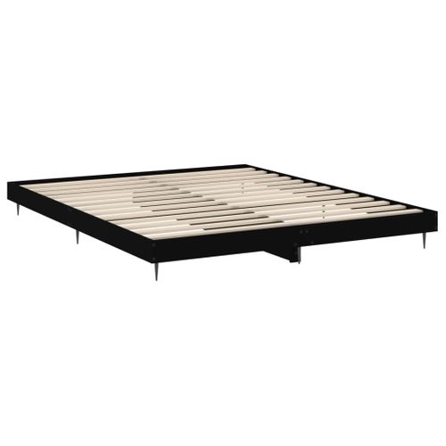 Cadre De Lit Sans Matelas Noir 180x200 Cm Bois Contreplaqué