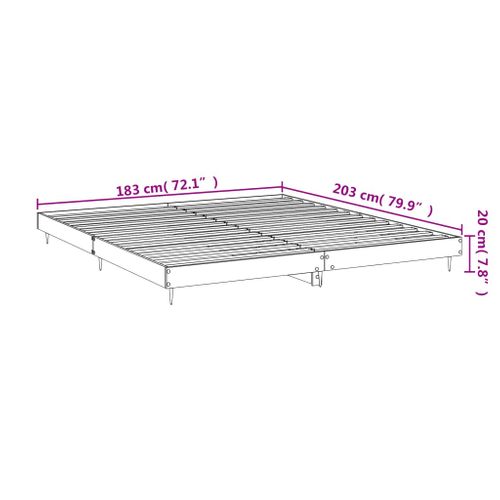 Cadre De Lit Sans Matelas Noir 180x200 Cm Bois Contreplaqué