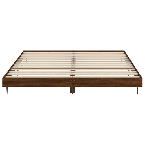 Cadre De Lit Chêne Marron 150x200 Cm Bois D'ingénierie