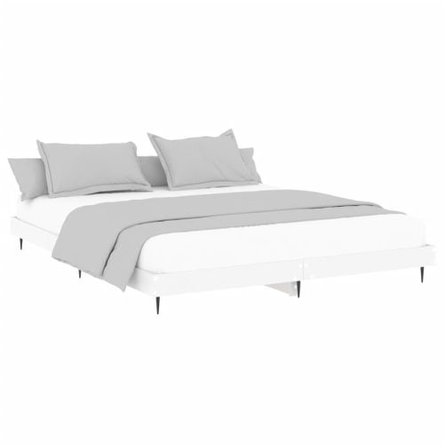 Cadre De Lit Sans Matelas Blanc 140x200 Cm Bois Contreplaqué