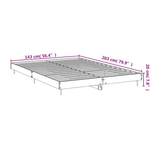 Cadre De Lit Sans Matelas Blanc 140x200 Cm Bois Contreplaqué