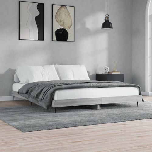 Cadre De Lit Sans Matelas Sonoma Gris 140x200 Cm