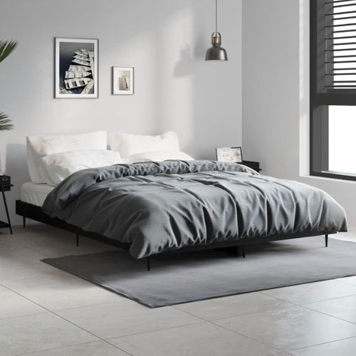 Cadre De Lit Sans Matelas Noir 140x190 Cm Bois Contreplaqué
