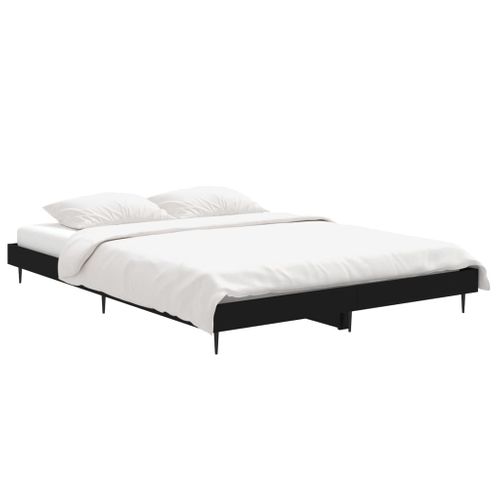 Cadre De Lit Sans Matelas Noir 140x190 Cm Bois Contreplaqué