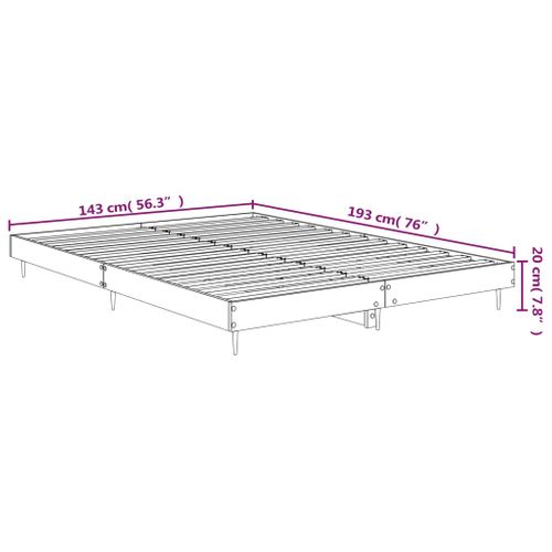 Cadre De Lit Sans Matelas Noir 140x190 Cm Bois Contreplaqué