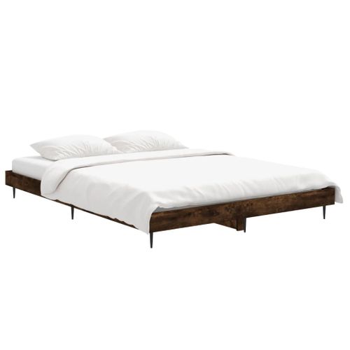 Cadre De Lit Sans Matelas Chêne Fumé 140x190 Cm Bois Ingénierie