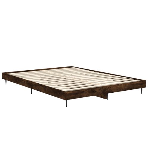 Cadre De Lit Sans Matelas Chêne Fumé 140x190 Cm Bois Ingénierie