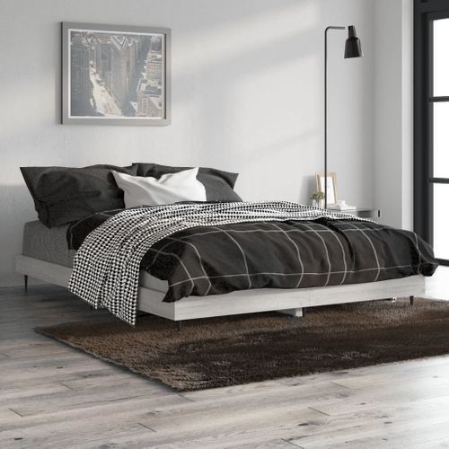 Cadre De Lit Sans Matelas Sonoma Gris 140x190 Cm