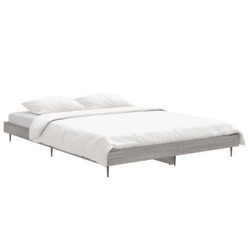 Cadre De Lit Sans Matelas Sonoma Gris 140x190 Cm