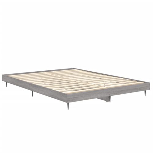 Cadre De Lit Sans Matelas Sonoma Gris 140x190 Cm